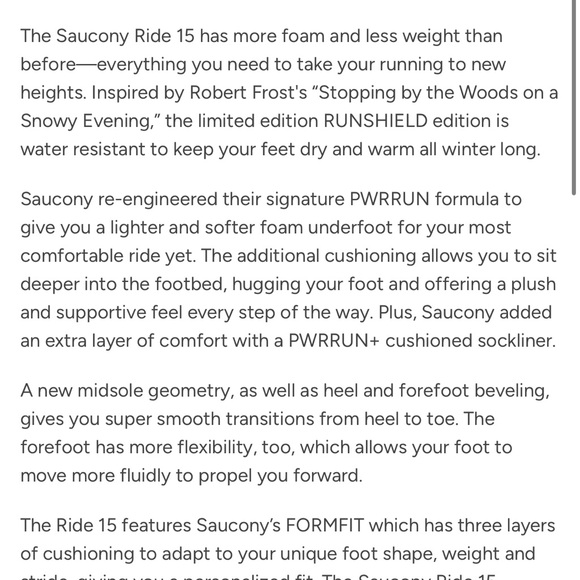 Saucony Ride 15 Runshield Women’s size 10 Promises/Frost $150 EUC - Picture 2 of 12